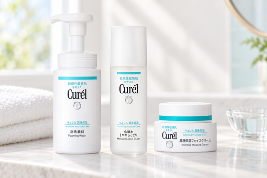Three-step Curél skincare routine for dry and sensitive-feeling skin