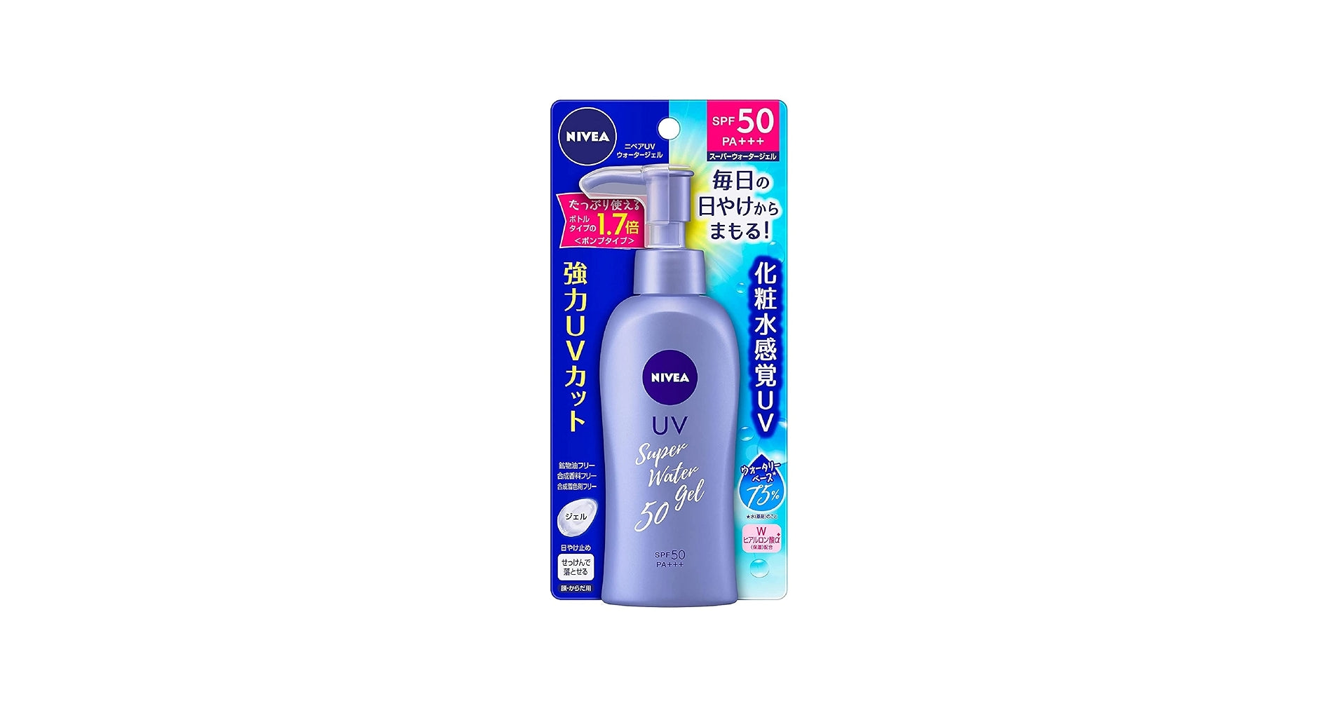 Nivea Sun Protect Super Water Gel Sunscreen Pump Bottle SPF50 PA+++ 140g