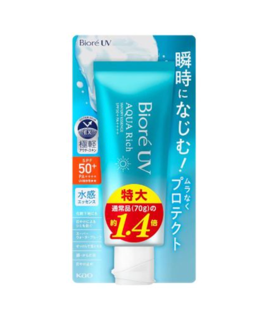 Esencia acuosa rica Kao Biore UV Aqua SPF50+ PA++++ Tamaño grande 100 g